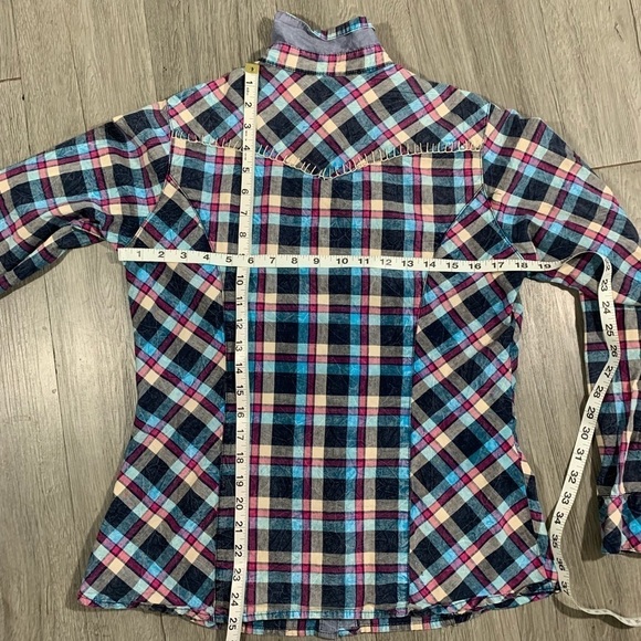 Adiktd Plaid Embroidered Long-sleeve Shirt size M - Picture 8 of 8